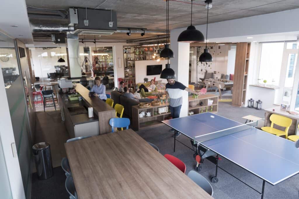 A communal space in a modern office